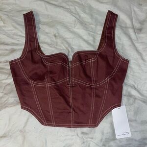 Women's Burgundy Corset Top